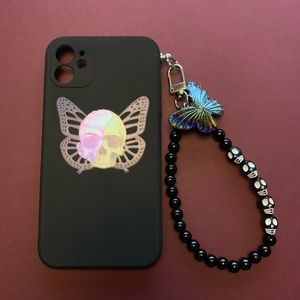 X Mariah McGraw Goth skeleton pattern phone case